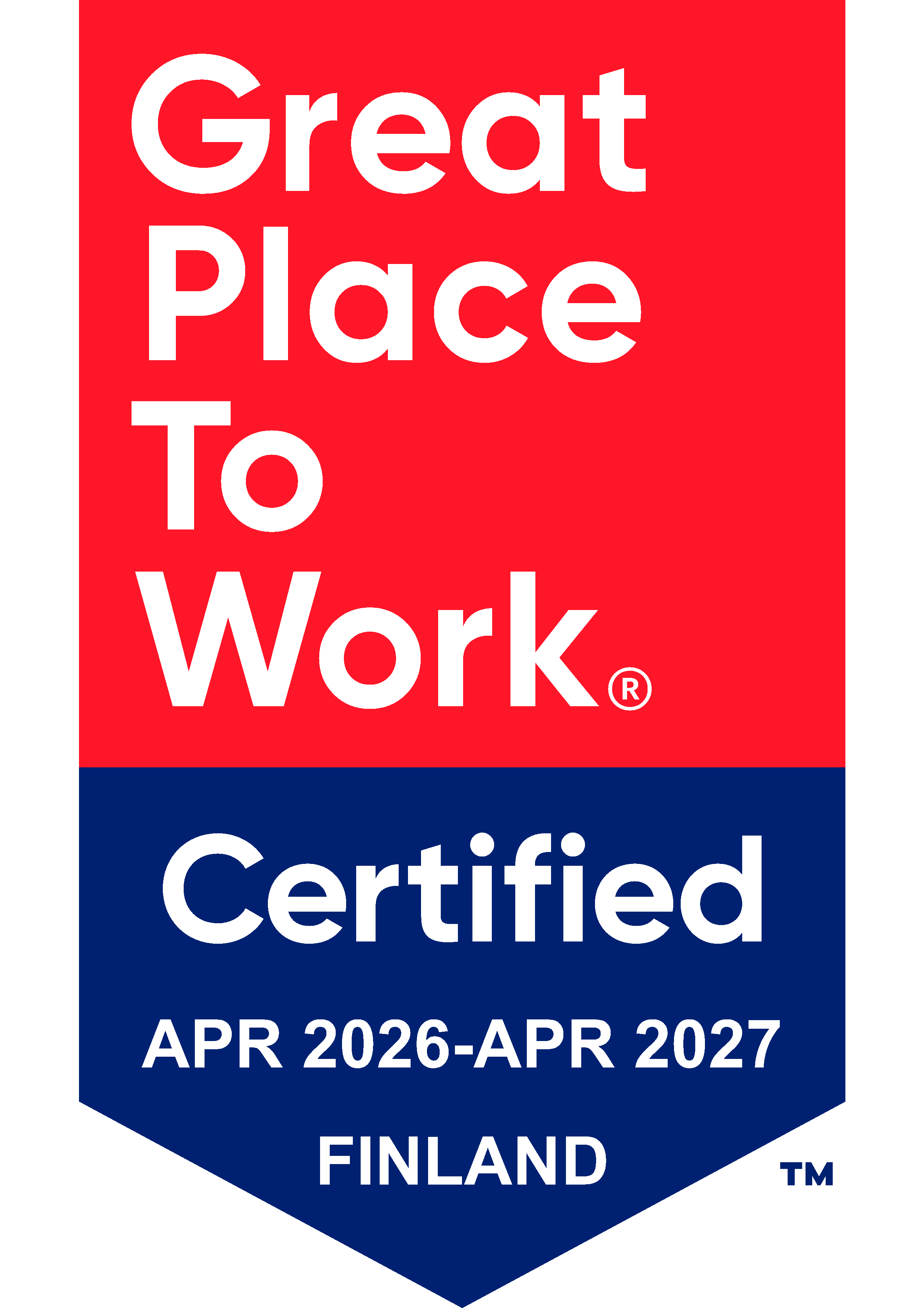Great Place to Work certificate.