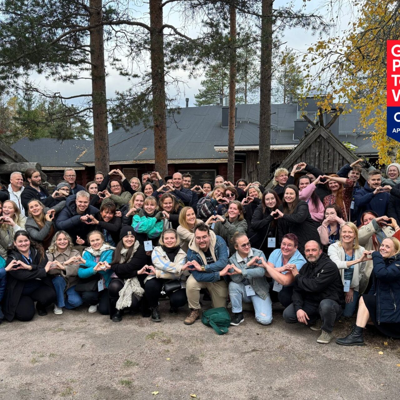 A group photo of the Snowhotel Family team.