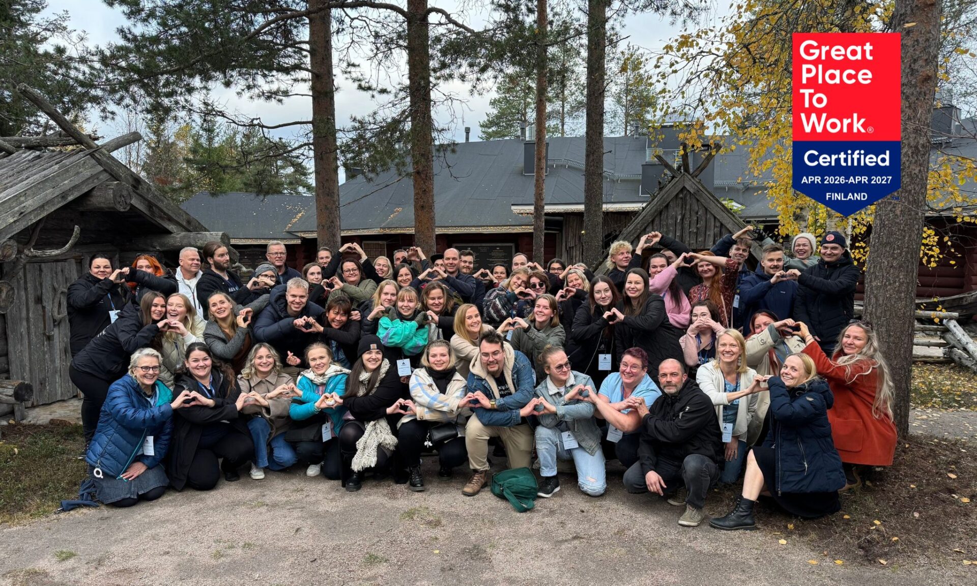 A group photo of the Snowhotel Family team.