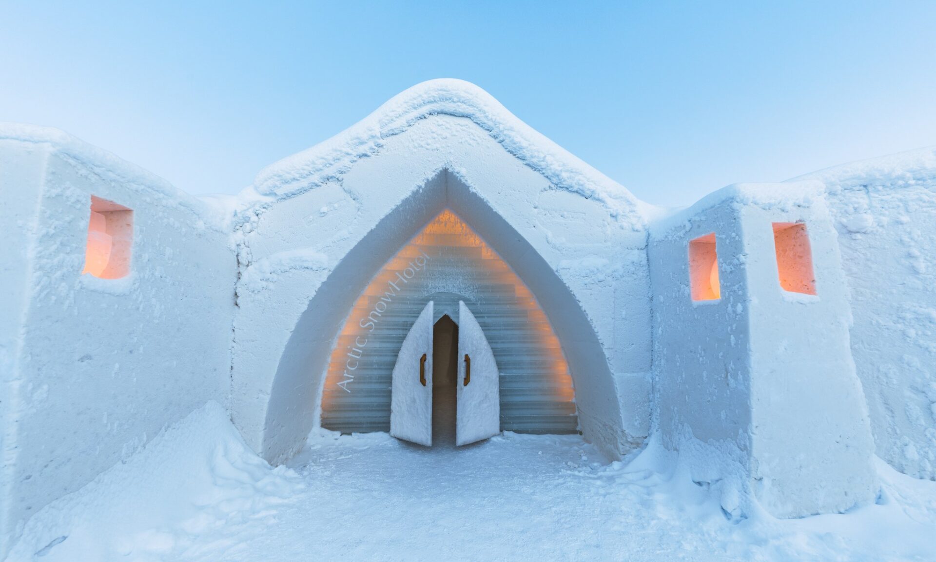 The main entrance of Arctic SnowHotel.
